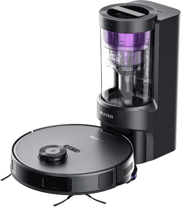 Robot pastrues EUREKA E10s me stacion vetë-shkarkues, 5200mAh, 4000Pa, i zi