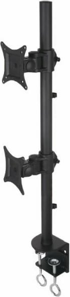 Mbajtës tavoline për dy monitorë Techly 020690, 13-27 inç, Çelik, i zi