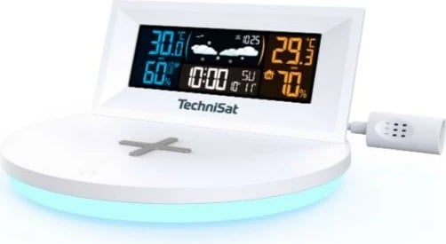 Stacion moti, TechniSat IMETEO Q1 (76-5031-00), sensor pa tel 60 m, parashikim moti, ekran me ngjyra, karikim wireless, bardhë