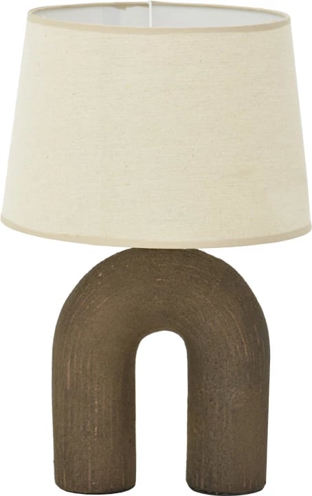 Llambë tavoline Archo, qeramike, ngjyrë gri antike-bezhë, D30x45cm