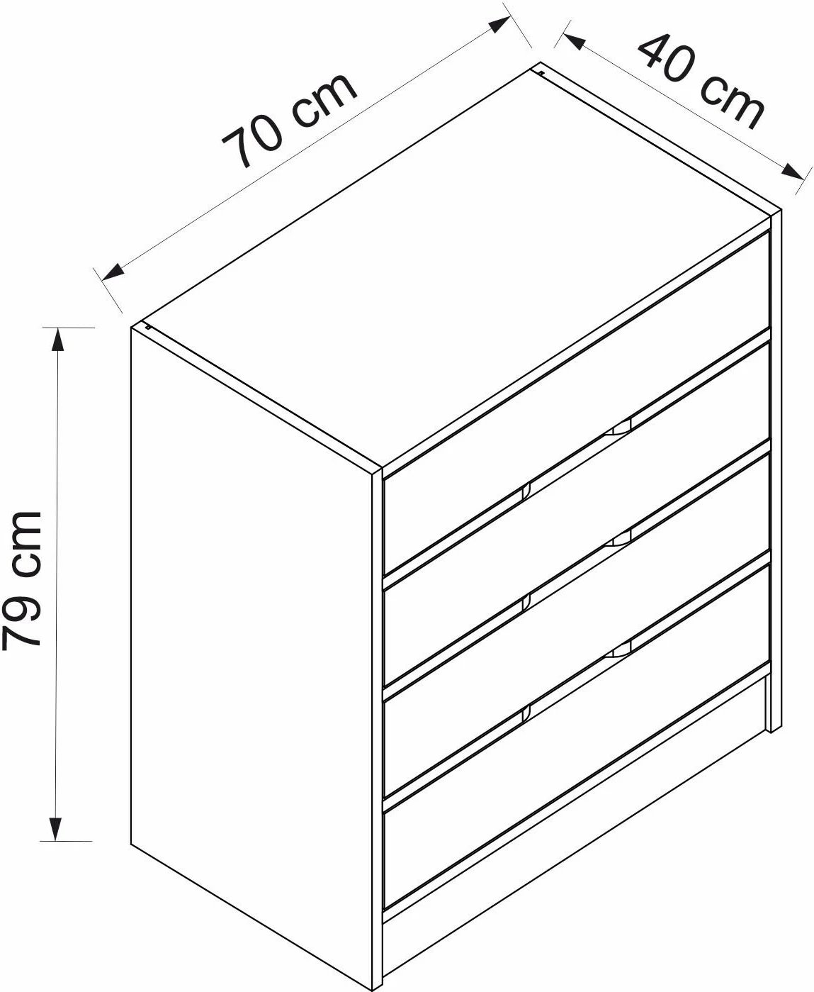 Komodë Hanah Home, Elina, ngjyrë arrë dhe e bardhë, 70x40x80 cm