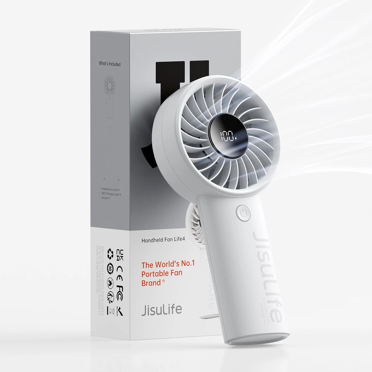 Ventilator dore Jisulife Life4, 5000mAh, USB-C, Gri