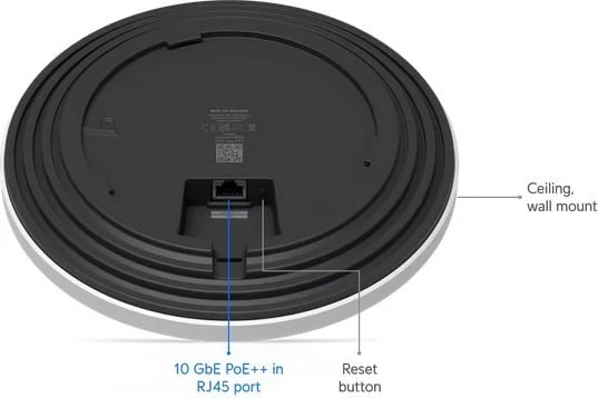 Access point Wi‑Fi, Ubiquiti U7-PRO-XGS, WiFi 7 8-rrjedhë, portë 10GbE, 2.4/5 GHz, i bardhë