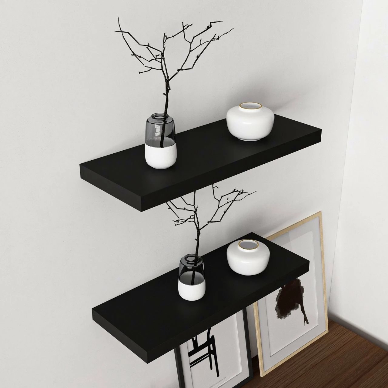 Raft muri, ngjyrë e zezë, Skye Decor, Gizli2 60