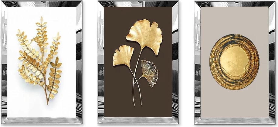 Pikturë dekorative MDF-Plexiglass (3 copë), Wallity, Huhu403, 40x60