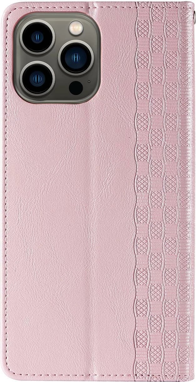 Mbështjellës Hurtel Magnet Strap Case për iPhone 14 Pro, portofol, qëndrim, rozë