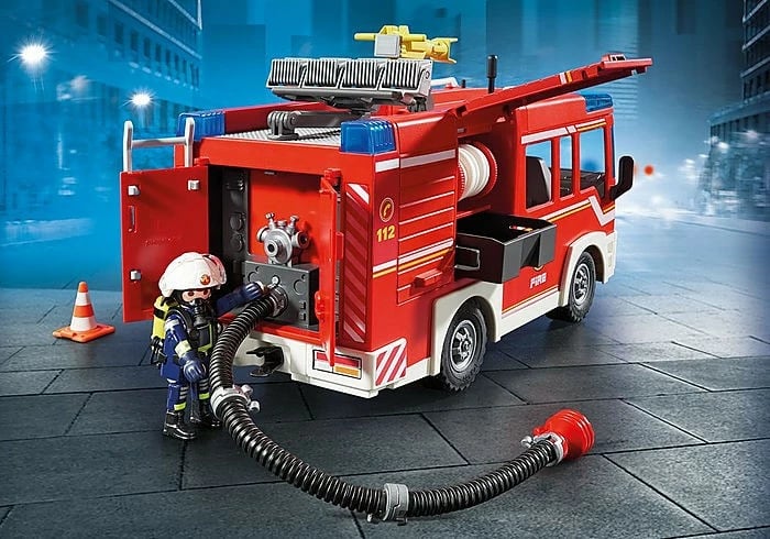 Set lodrash Playmobil City Action, automjet zjarrfikës, 9464, për fëmijë, kuq