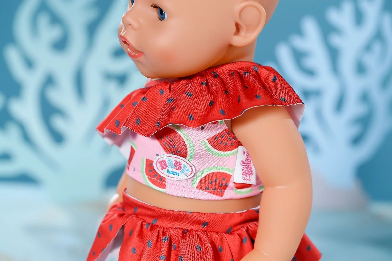 set zhytjeje për kukull, Baby Born, 836996-116724, përshtatje për kukulla 43 cm, me maskë snorkelingu dhe pala noti, rozë e kuqe