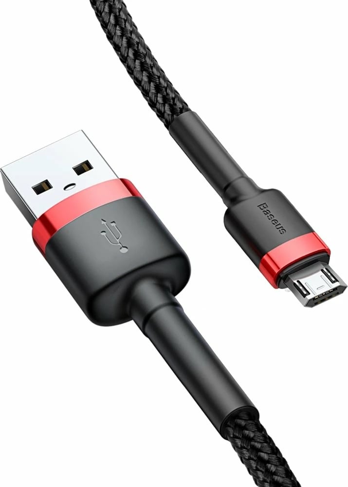 Kabllo Baseus Cafule, USB në micro USB, 3m, 2A, e zezë-kuqe Kabllo Baseus Cafule, USB në micro USB, 3m, 2A, e zezë-kuqe