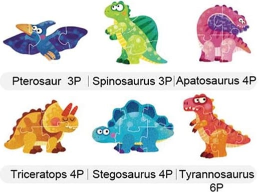 Puzzle Mideer My First Puzzle 6 në 1 Dinosaur 25 copë