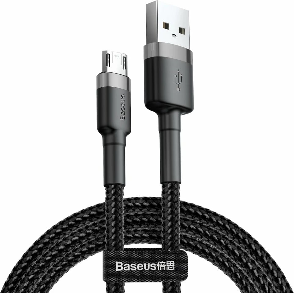 Kabllo Baseus Cafule CAMKLF-HG1, USB në micro USB, 3m, Gri-e zezë