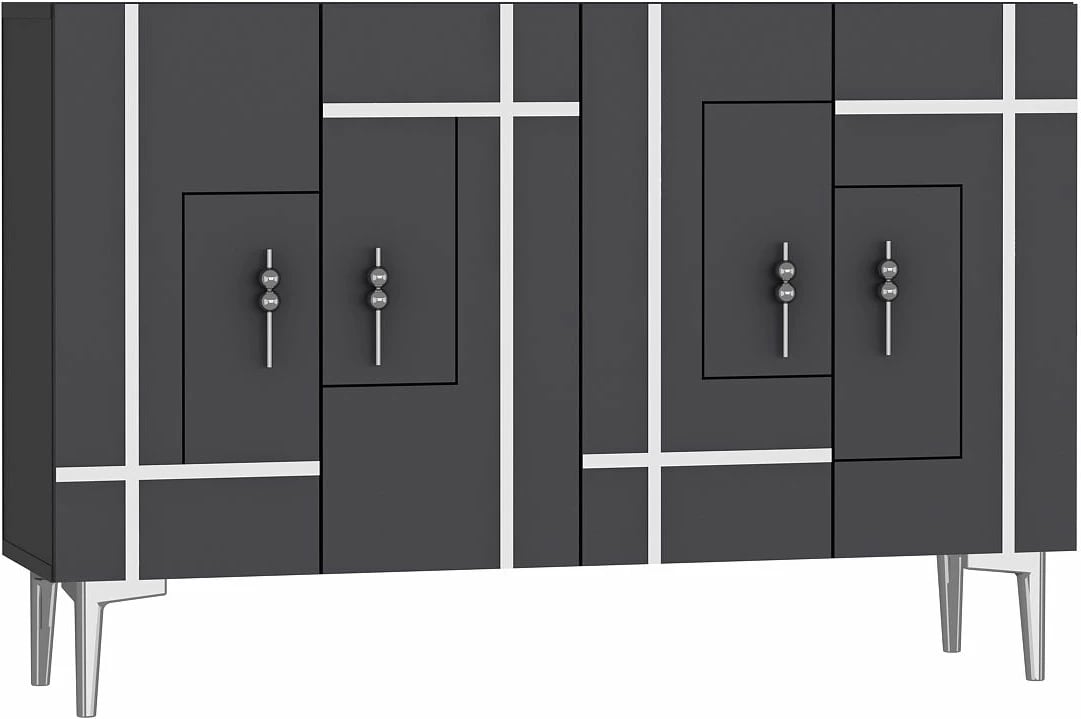 Konsol Skye Decor, ngjyrë antracit, argjend