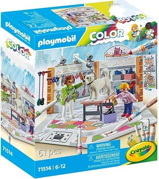Set figurina Playmobil Color Dog Salon 71514 me mjete ngjyrosjeje, 61 pjesë