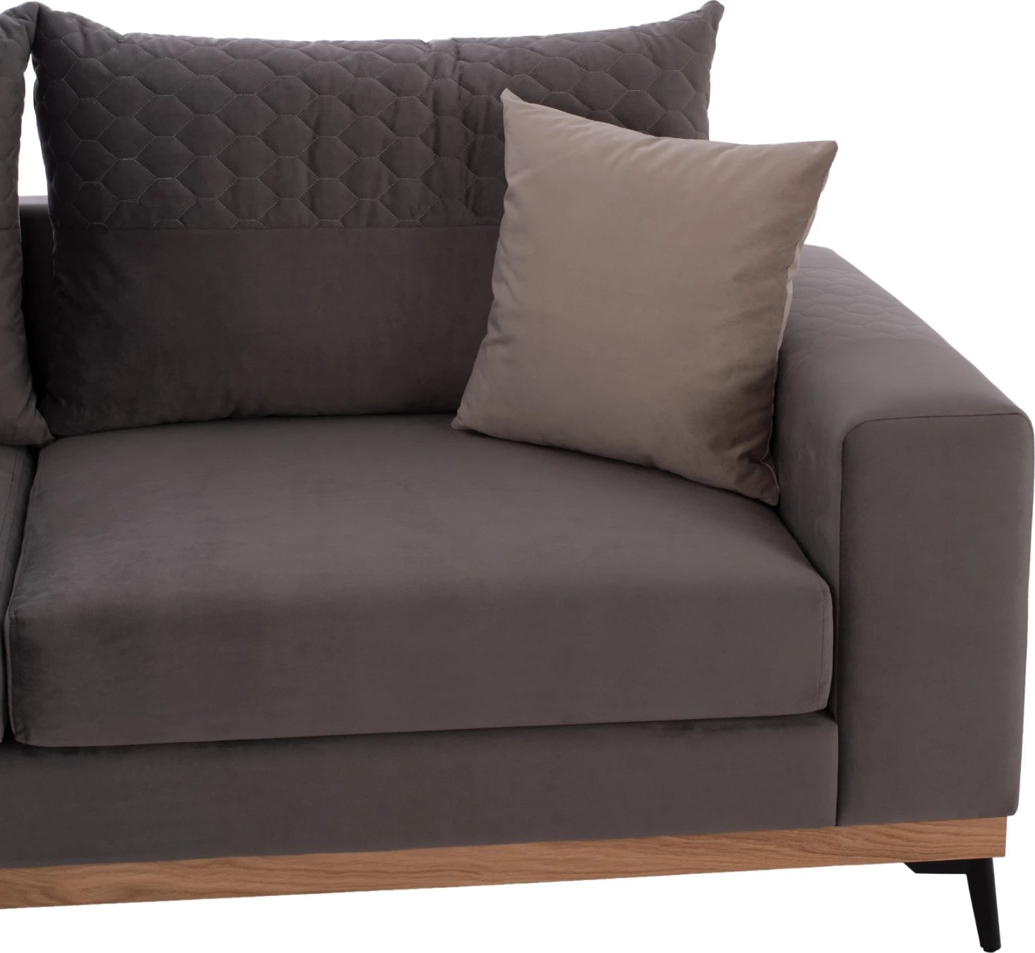 MESINA corner sofa, gray, high leg, 2pcs, left corner, stain-resistant and water-repellent fabric