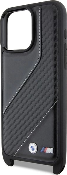 Mbështjellës BMW M Edition Carbon Stripe & Strap për iPhone 15 Pro, i zi