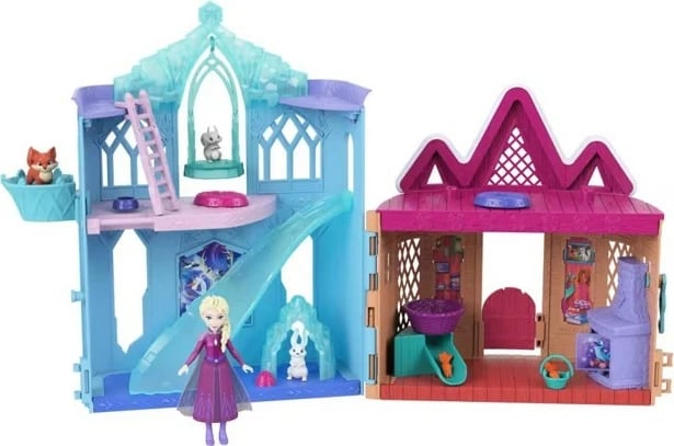 Set lodrash shtëpi dimërore Mattel Frozen JFG28 me kukull Elsa, 3 kafshë, shumëngjyrëshe