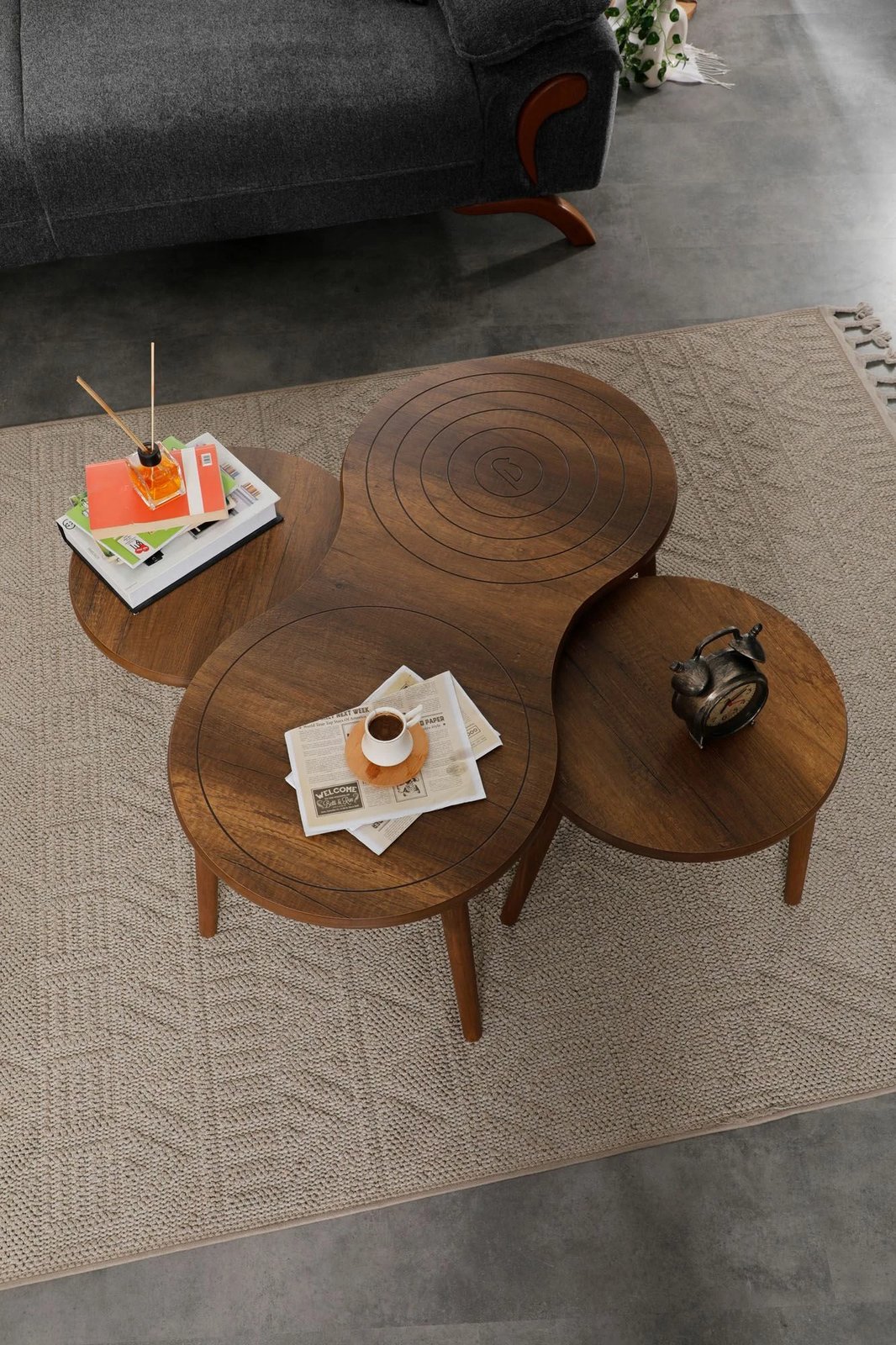 Set tavolinash kafeje Skye Decor, Marlo, ngjyrë arre