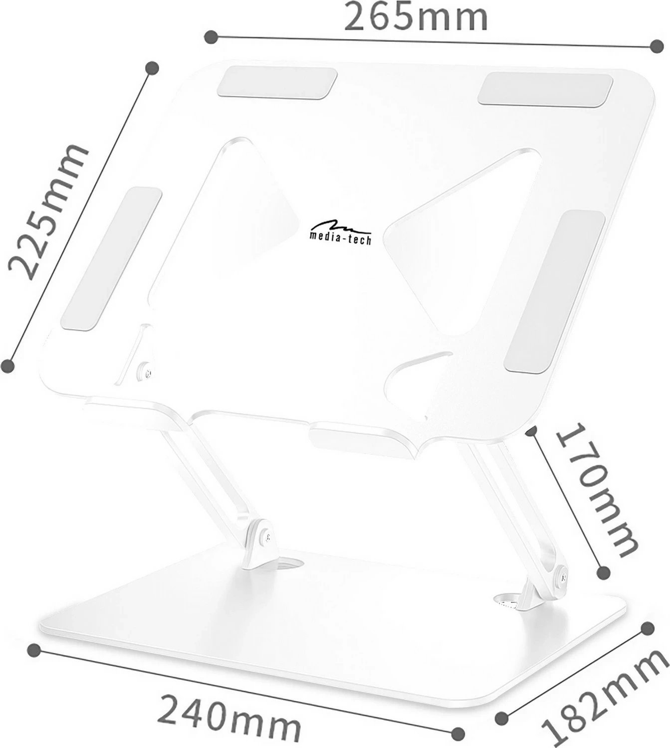Stendë laptopi Media-Tech MT2661W, 10-17 inç, e bardhë