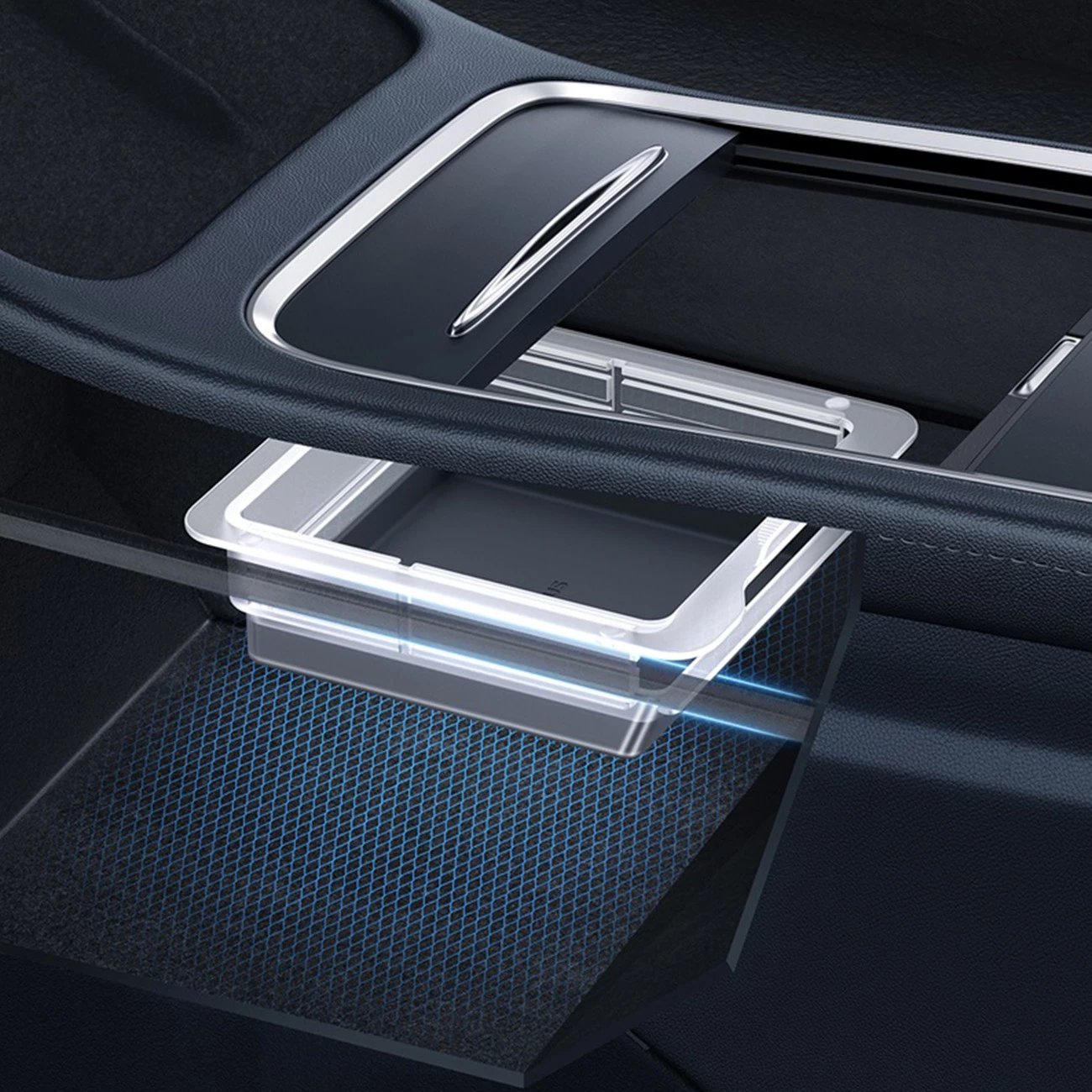 Organizator makine Baseus T-Space Series për Tesla Model 3/Y, silikon, gri Organizator makine Baseus T-Space Series për Tesla Model 3/Y, silikon, gri