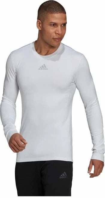 Maicë adidas TechFit Warm për Meshkuj, e Bardhë