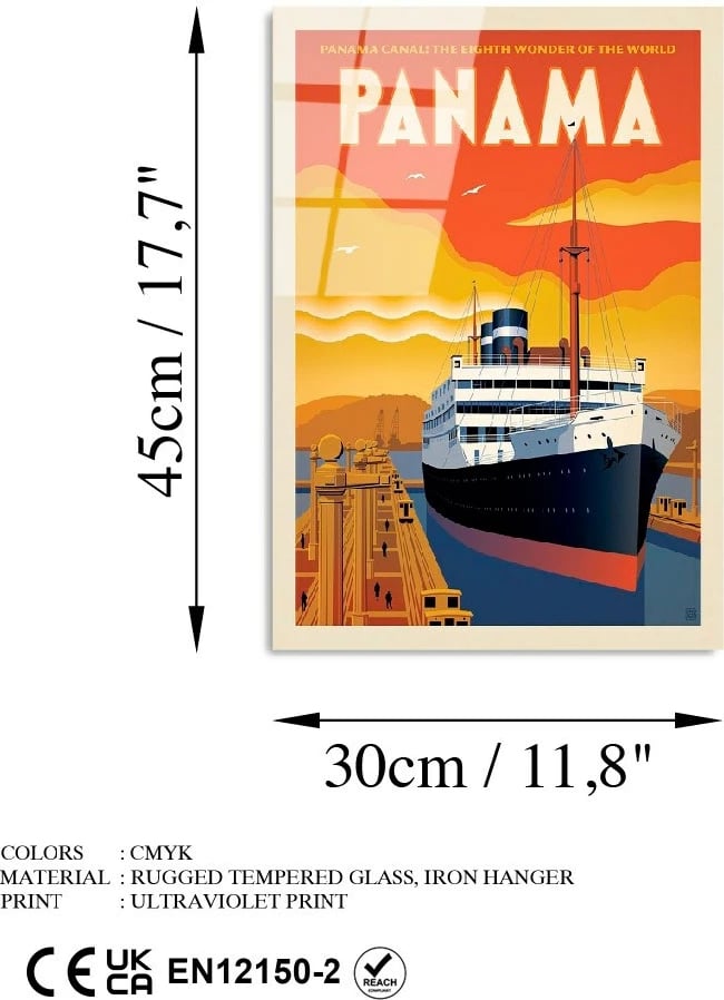 Pikturë dekorative prej xhami të temperuar, Wallity, UV-995, 30x45cm