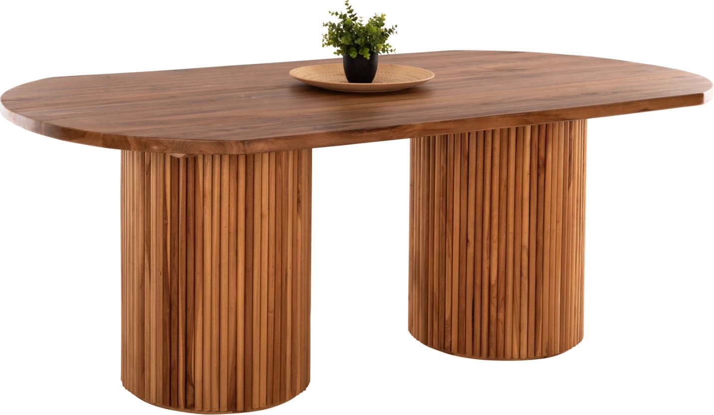 Tavolinë ngrënieje DREMA FH9893, dru TEAK i fortë, 200Χ110Χ85 cm, trashësi sipërfaqe 4 cm