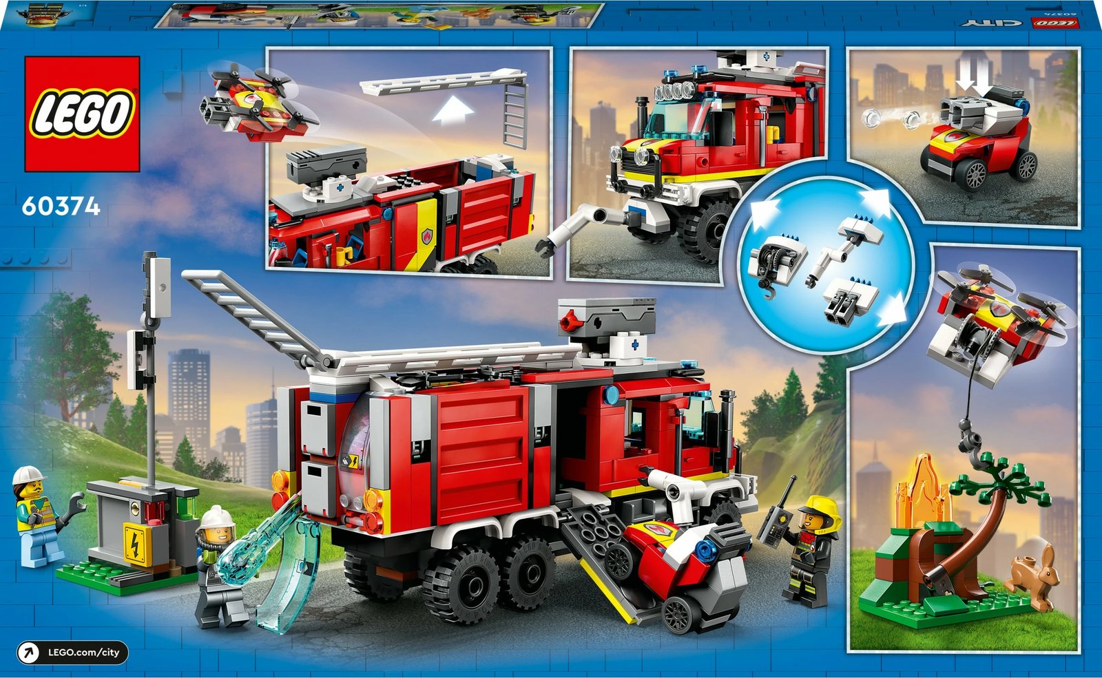 Set ndërtimi LEGO City Fire Command Unit, 502 pjesë, plastikë, shumëngjyrëshe