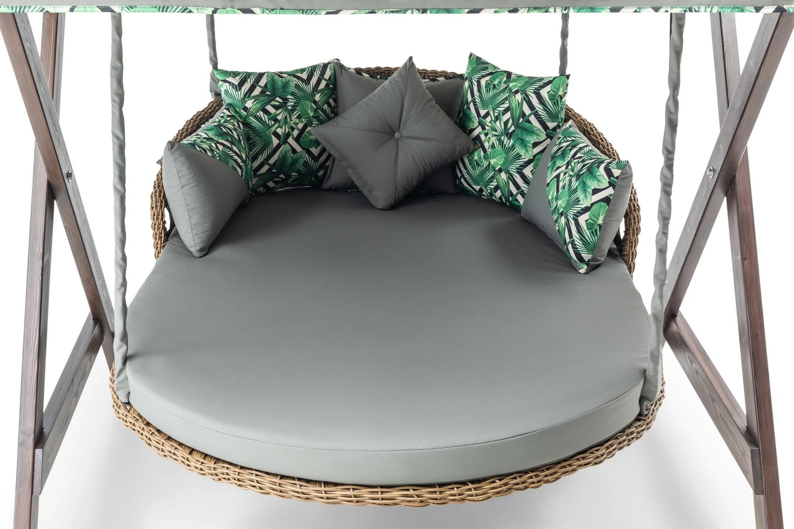 Karrige lëkundëse dyshe për kopsht, ngjyrë gri, Skye Decor Dominic