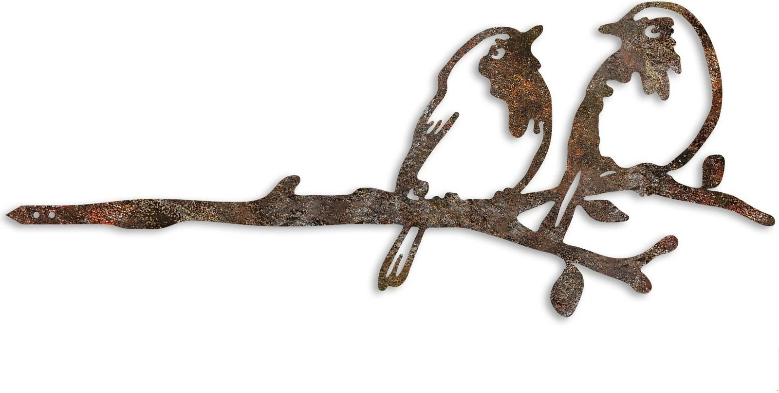 Objekt dekorativ për kopsht, dizajn Aberto, zogj në degë, ngjyrë kafe, 50x20cm