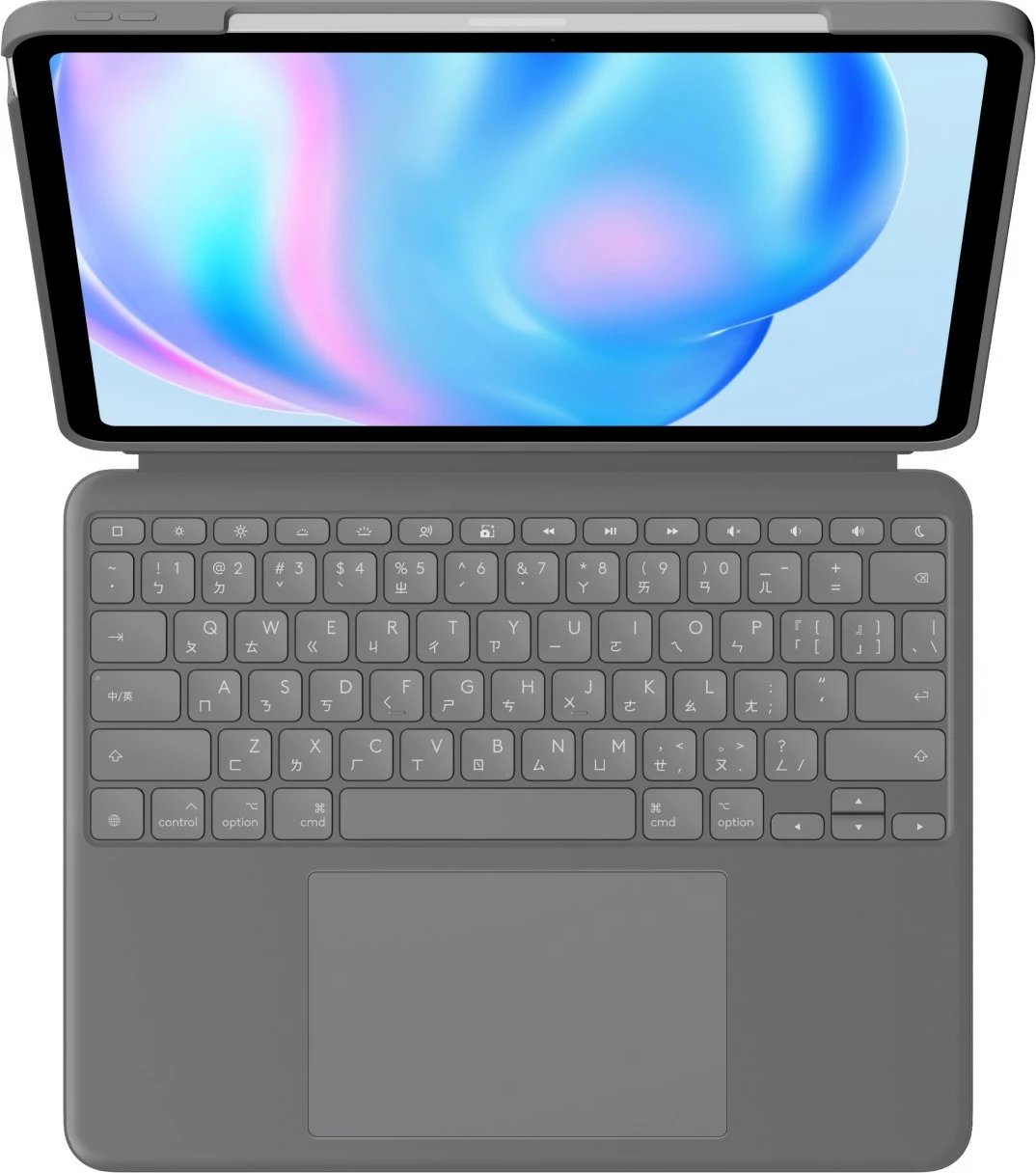 Mbështjellës tastierë Logitech Combo Touch, QWERTZ, Swiss, Trackpad, iPad Air 13-inch, Gri