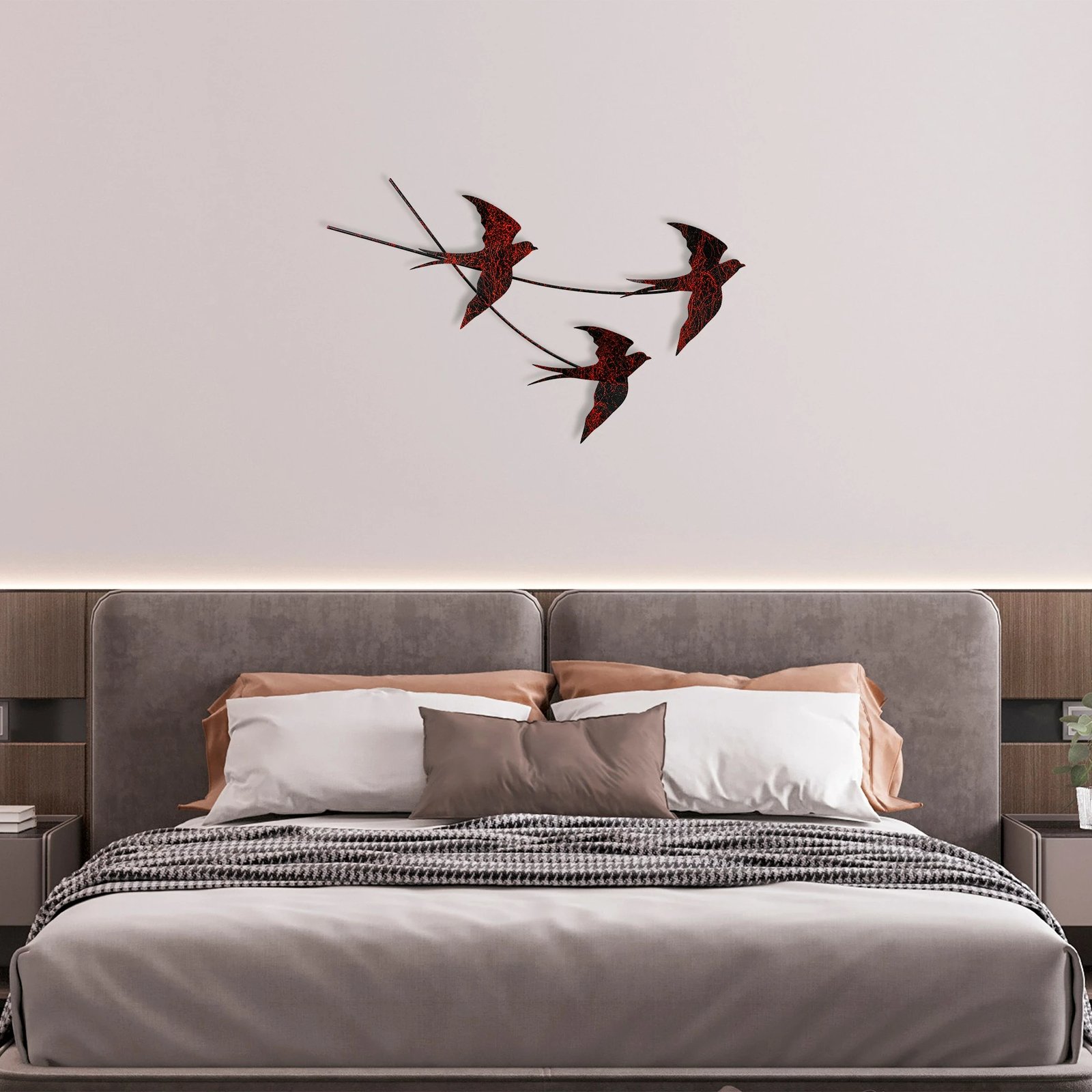 Aksesor dekorativ metalik për mur, Wallity, Wallow, shumëngjyrësh, 42x70cm