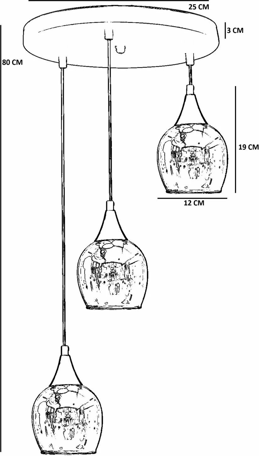 Llambë tavani Opviq, 9064-3, metal dhe qelq, ngjyrë gri e zezë
