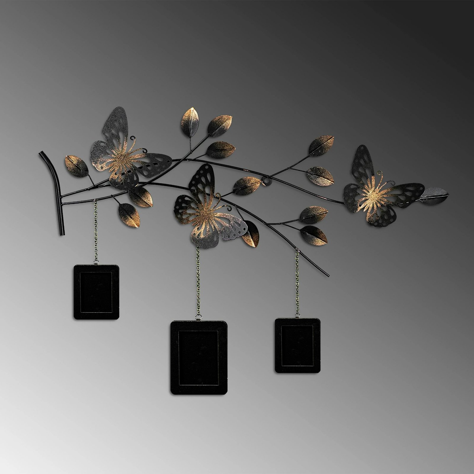 Aksesor dekorativ metalik për mur, Wallity Dalvere 2, shumëngjyrësh, 93x65x4cm