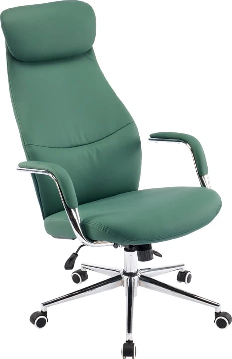 Karrige menaxheri për zyre Ferka, ngjyrë e gjelbër, PU, 64x71x120-128cm