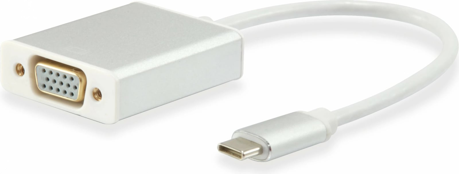 Adapter USB Type C në VGA Equip, 45mm, 150mm, 250mm, bardhë