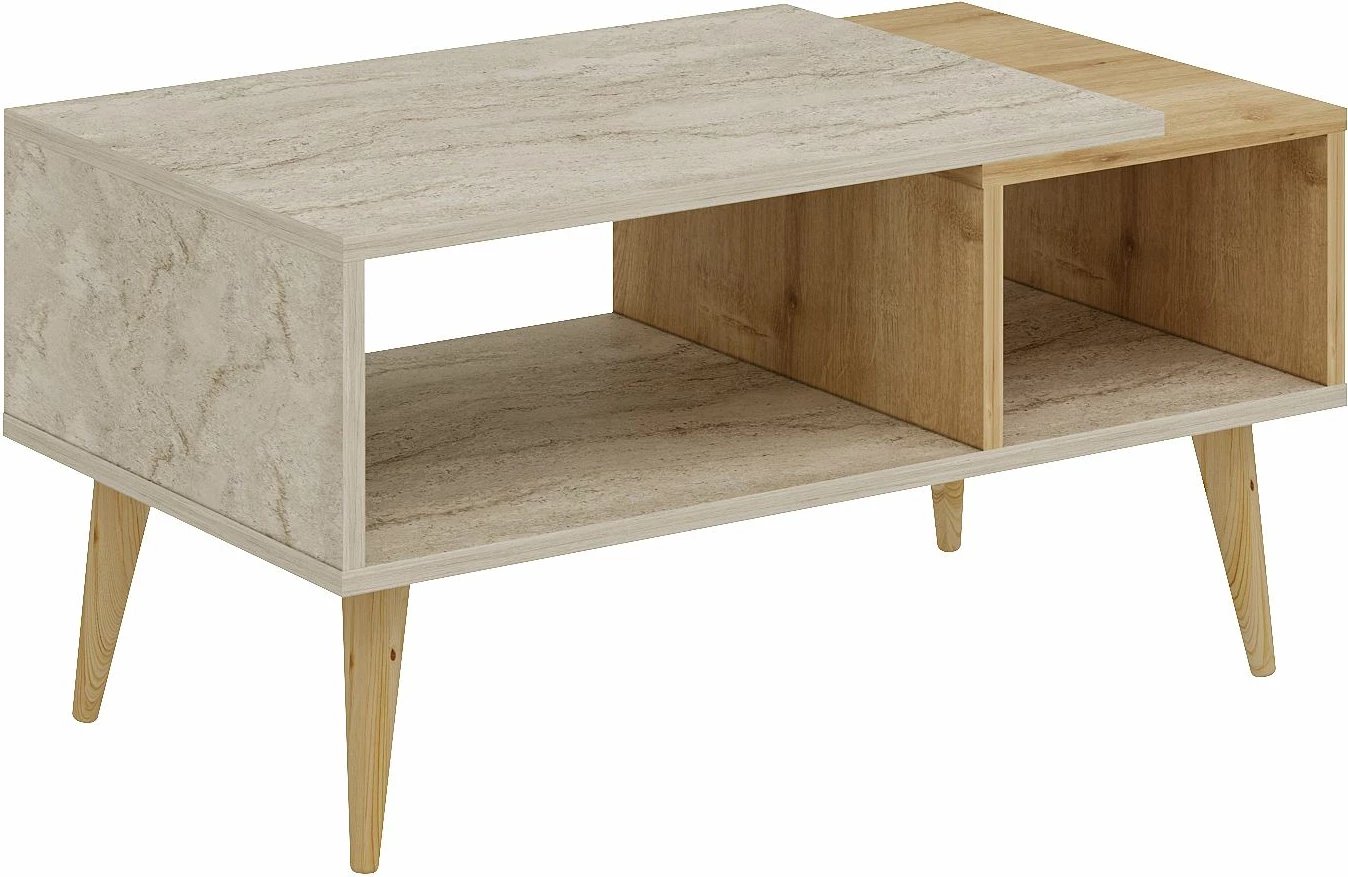 Tavolinë kafeje Skye Decor, Austin, travertin, lisi safir