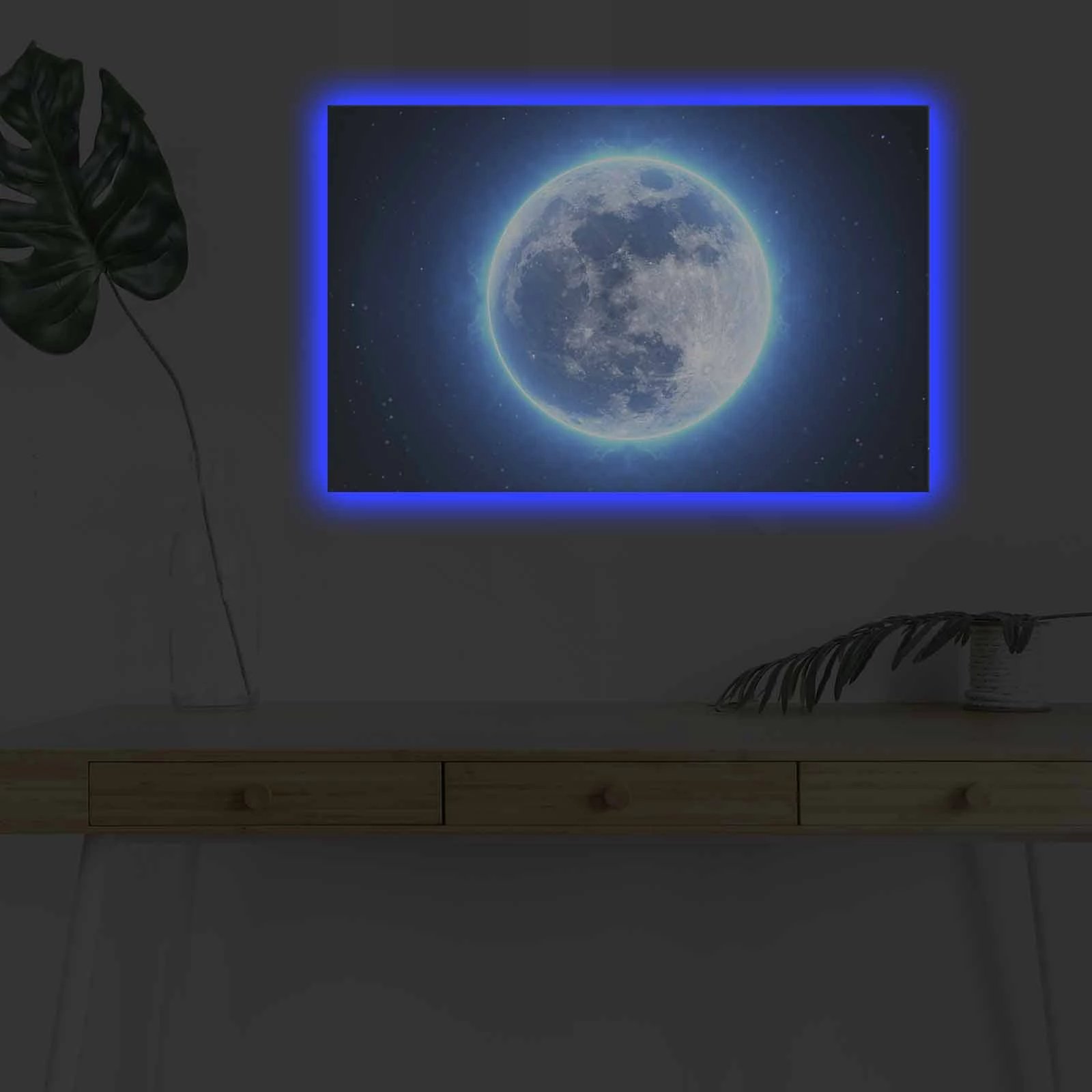 Pikturë dekorative në kanavacë me LED, NASA-023, shumëngjyrëshe, 45x70cm