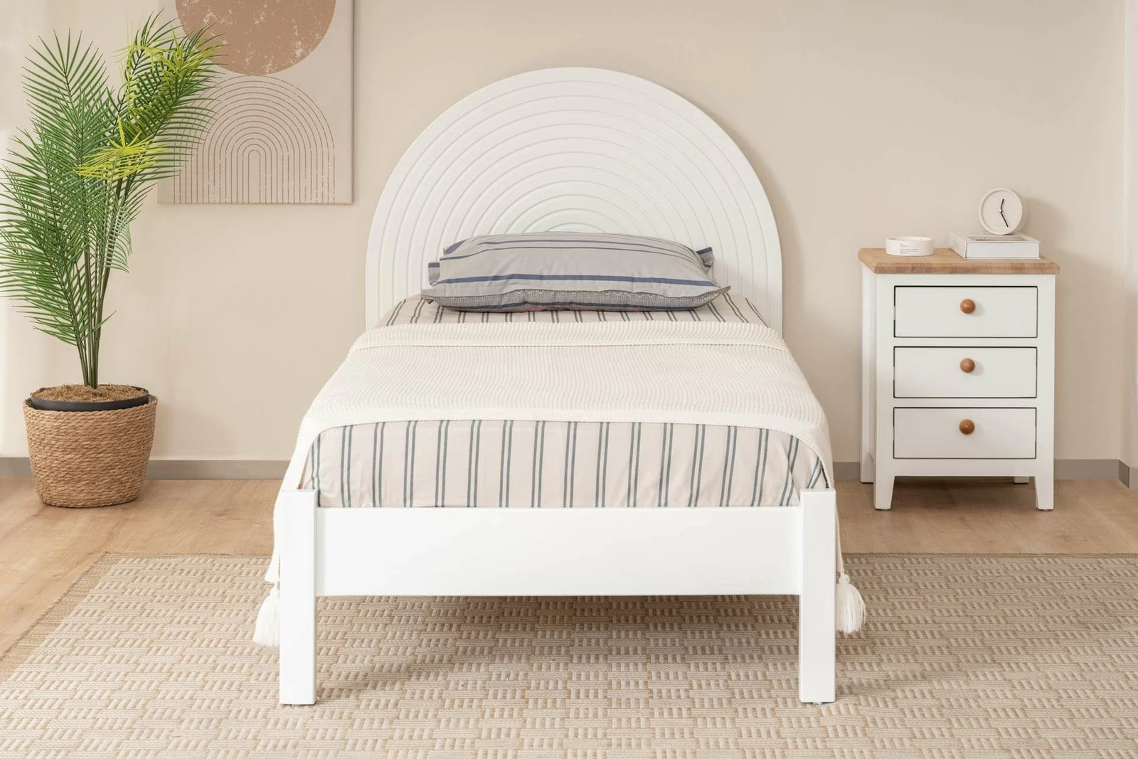 Krevat teke Hanah Home, ngjyrë e bardhë, 90x190