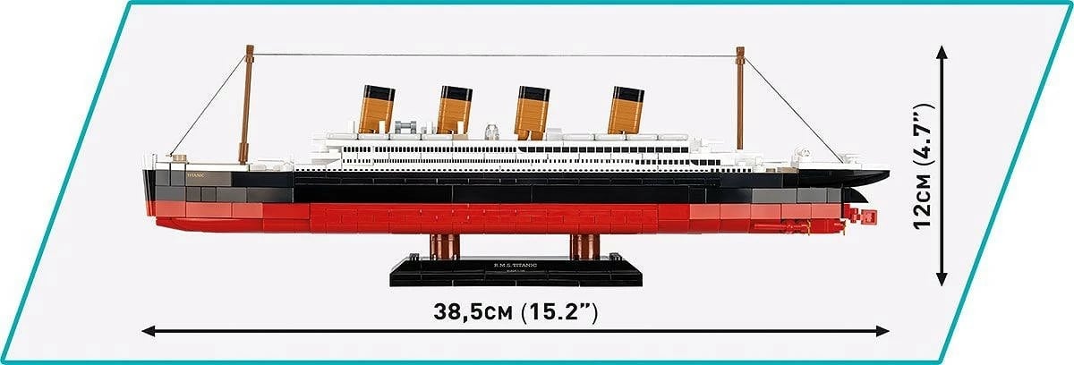 Set blloqesh ndërtimi Cobi Klocki R.M.S. Titanic, 593 pjesë, plastikë