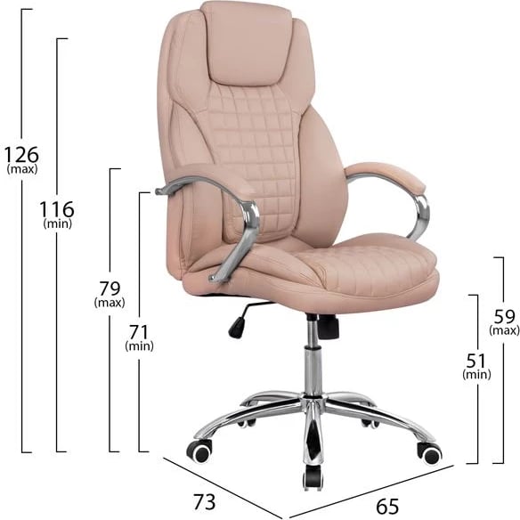 Karrige menaxheri për zyre, ngjyrë krem, FH1097.07