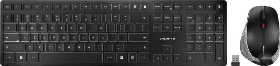 Set maus dhe tastierë Cherry JD-9500EU-2, pa tela, US-International layout, e zezë