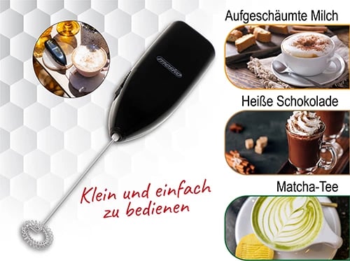 Rrahës qumështi, Adler, MS 4502, çelik inox tel rrahës, me bateri 2xAA, zi