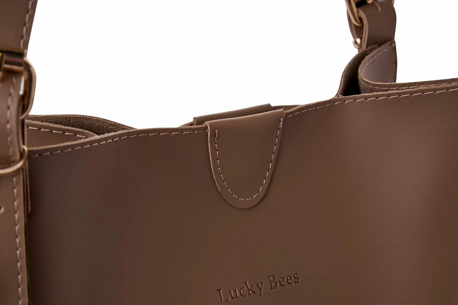 Çantë tote Lucky Bees, ngjyrë mink e errët, 28x10x31cm