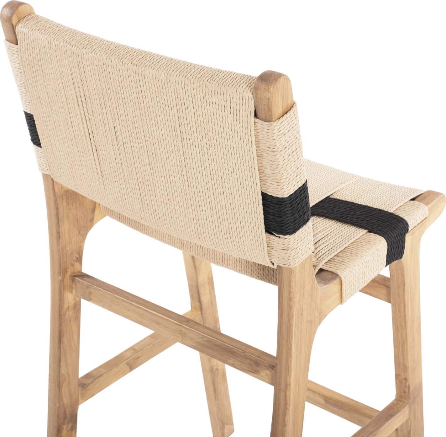 Karrige për bar mesatare FH9325.01 dru gome & litar - ngjyrë natyrale rustike 45x46x95H cm