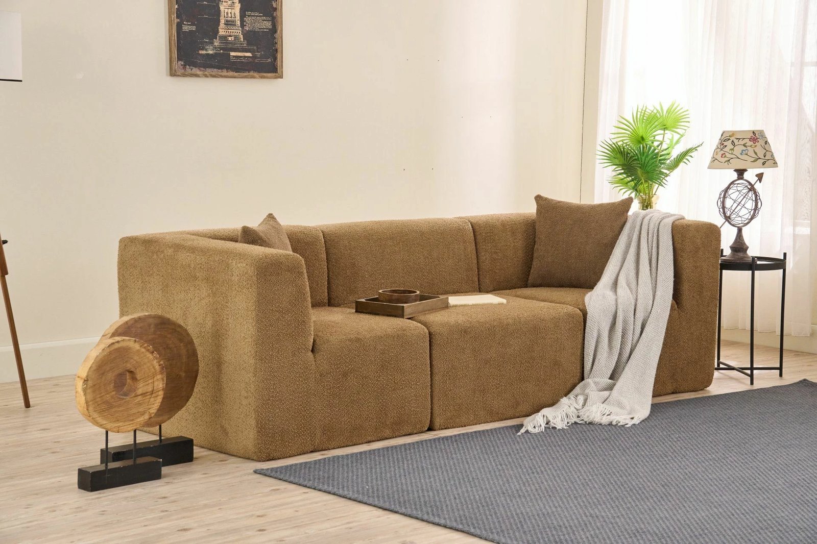 Divan treshe Raks, kafe, Atelier del Sofa