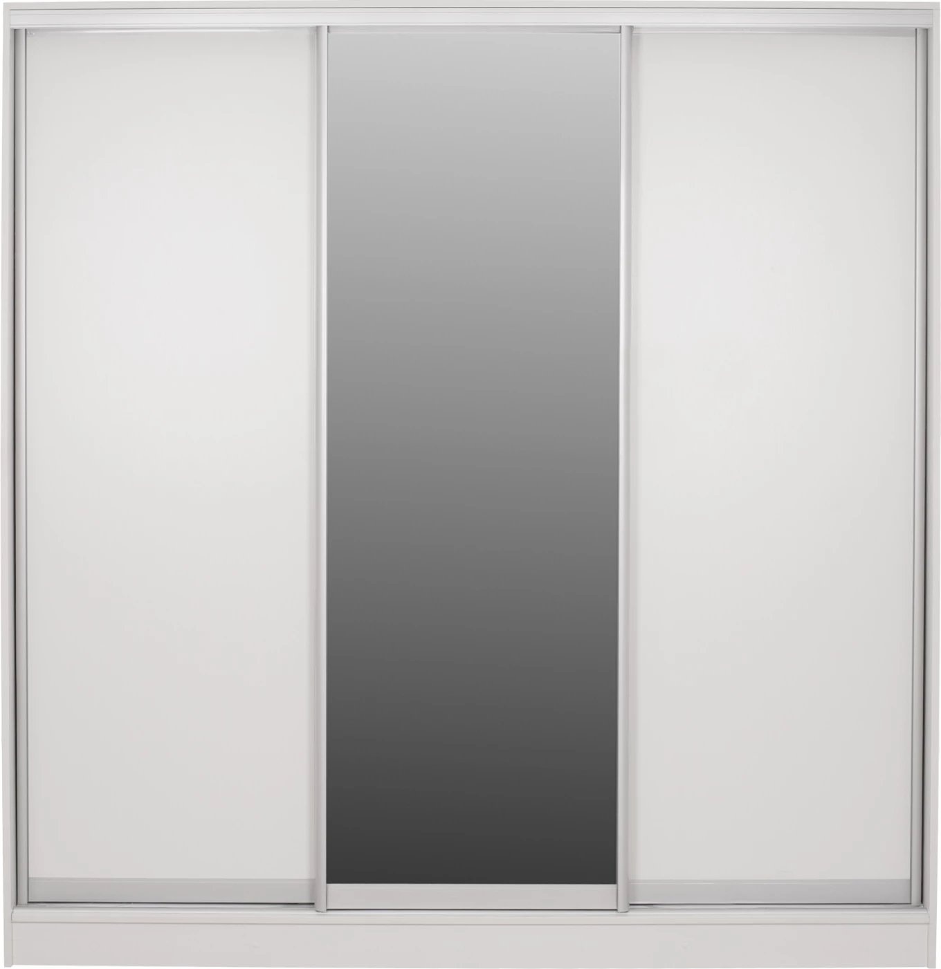 Garderobë me dyer rrëshqitëse, melaminë e bardhë, me pasqyrë, FH2435.03, 200x60x210 cm