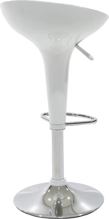 Karrige për bar Felice, e rregullueshme në lartësi, ngjyrë bardhë-krom, 40x43x84cm