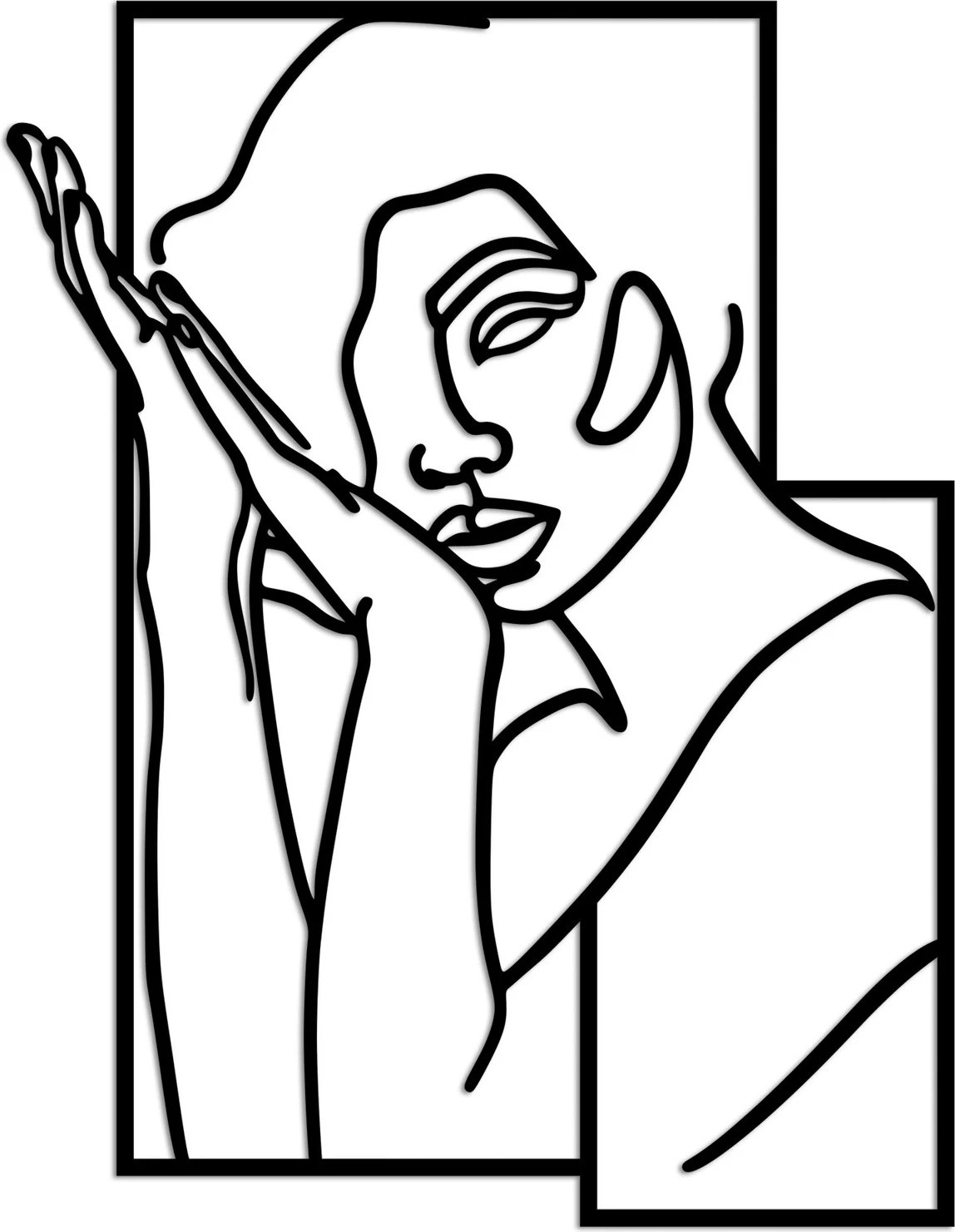 Aksesor dekorativ metalik për mur, Wallity, grua 2 - M