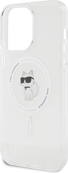 Mbështjellës Karl Lagerfeld IML Choupette MagSafe për iPhone 15 Pro Max, transparent