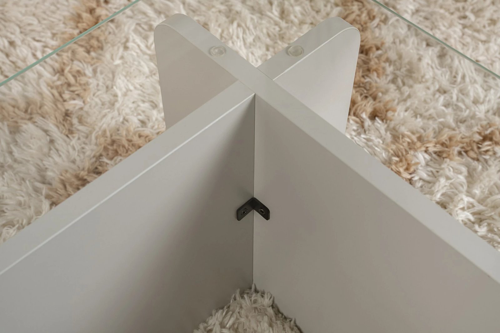 Tavolinë kafeje Nordure, Flavio, xham i kalitur, ngjyrë gri